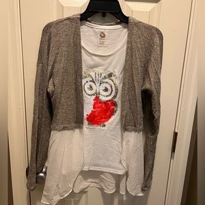 Total Girl cute Owl Top Set.